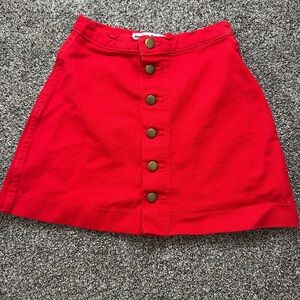 American Apparel Button Down red Jean mini Skirt